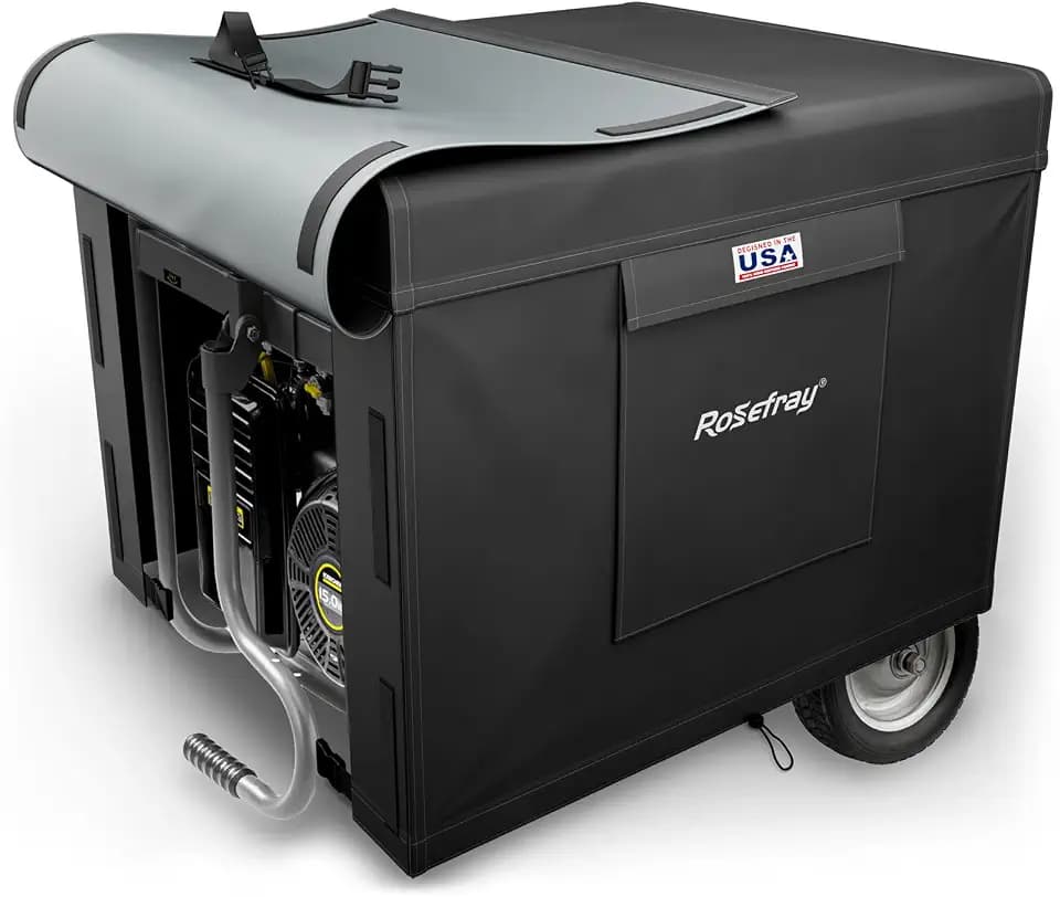 Generator Cover-35”Lx26”Wx28”H,600D Heavy Duty Waterproof, Small Outside Equipment Cover for Champion,Predator,WEN,Ryobi,Generac,Westinghouse Portable Generator 5000-12000W-Black/3XL