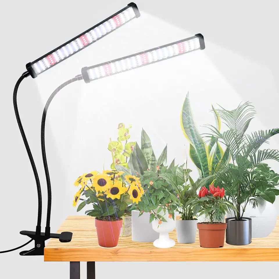 GooingTop Grow Light 100W 6000K, Super Bright White Desktop Clip Plant Lamp