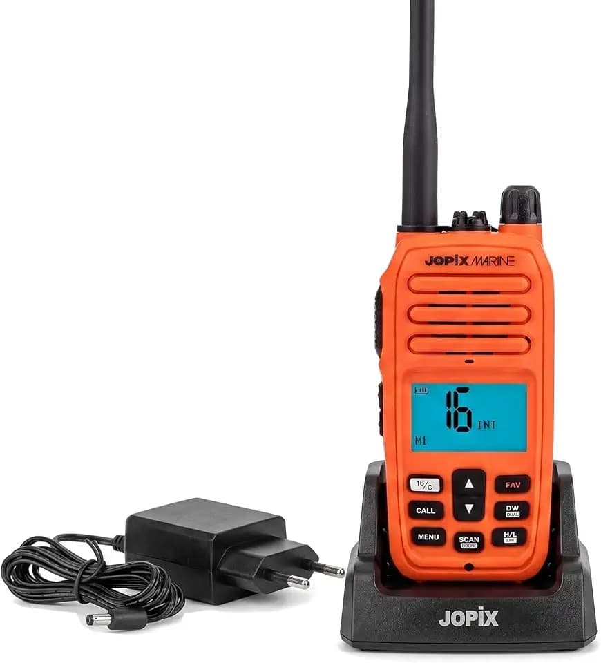 Jopix 616P Marine UKW Seefunkgerät IP67 Schwimmfähig Orange 5W