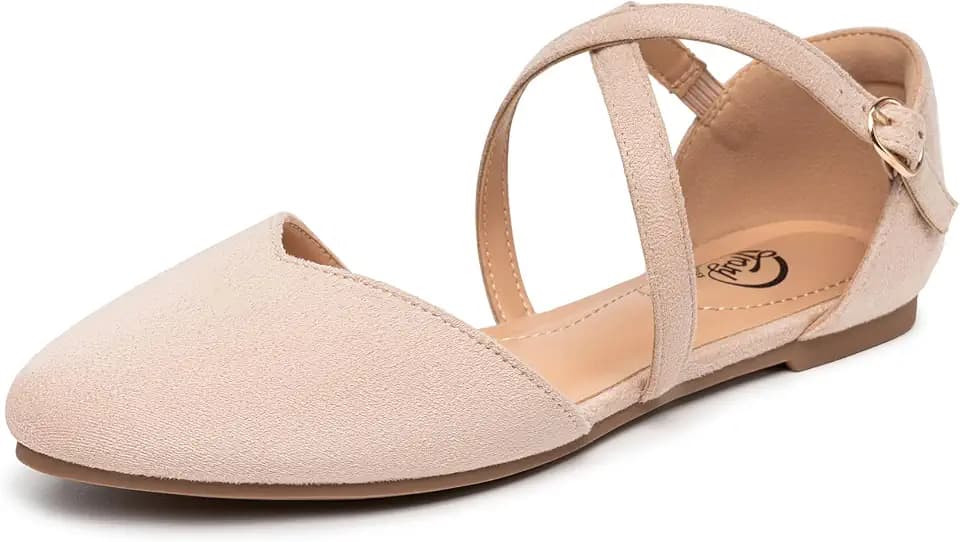 Trary Women's Flats, Black Flats for Women, Wide Width Dress Shoes for Women, Womens Flats, Pointed Toe Flats Ballet Flats for Women, Flats Shoes Women Dressy, Ankle Strap Flats,Closed Toe Flats,Flats