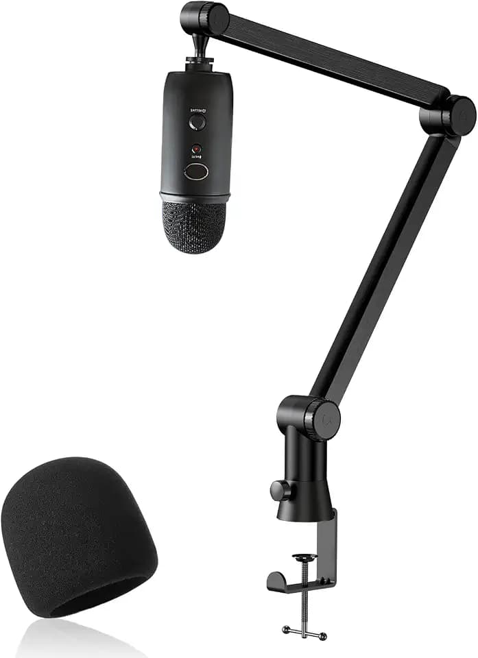 Blue Yeti Mikrofon Arm mit Popschutz - Yeti X Mikrofonarm, Versteckte Kabel, Blue Yeti Boom Arm und ASMR Pop Filter für Studio, Podcaster, Streaming Mic Arm Ständer von YOUSHARES