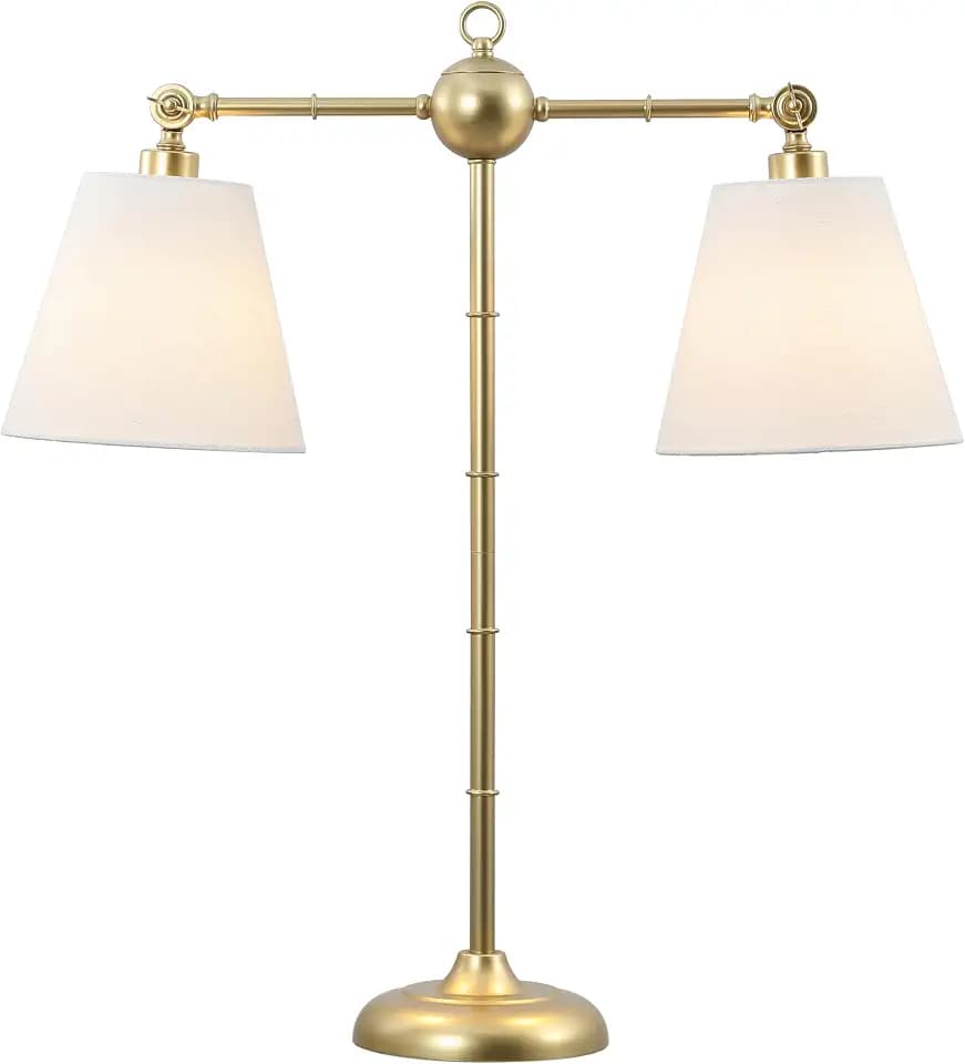 JONATHAN Y Ruth 31" 2-Light Contemporary Metal Library Lamp, Gold Painting