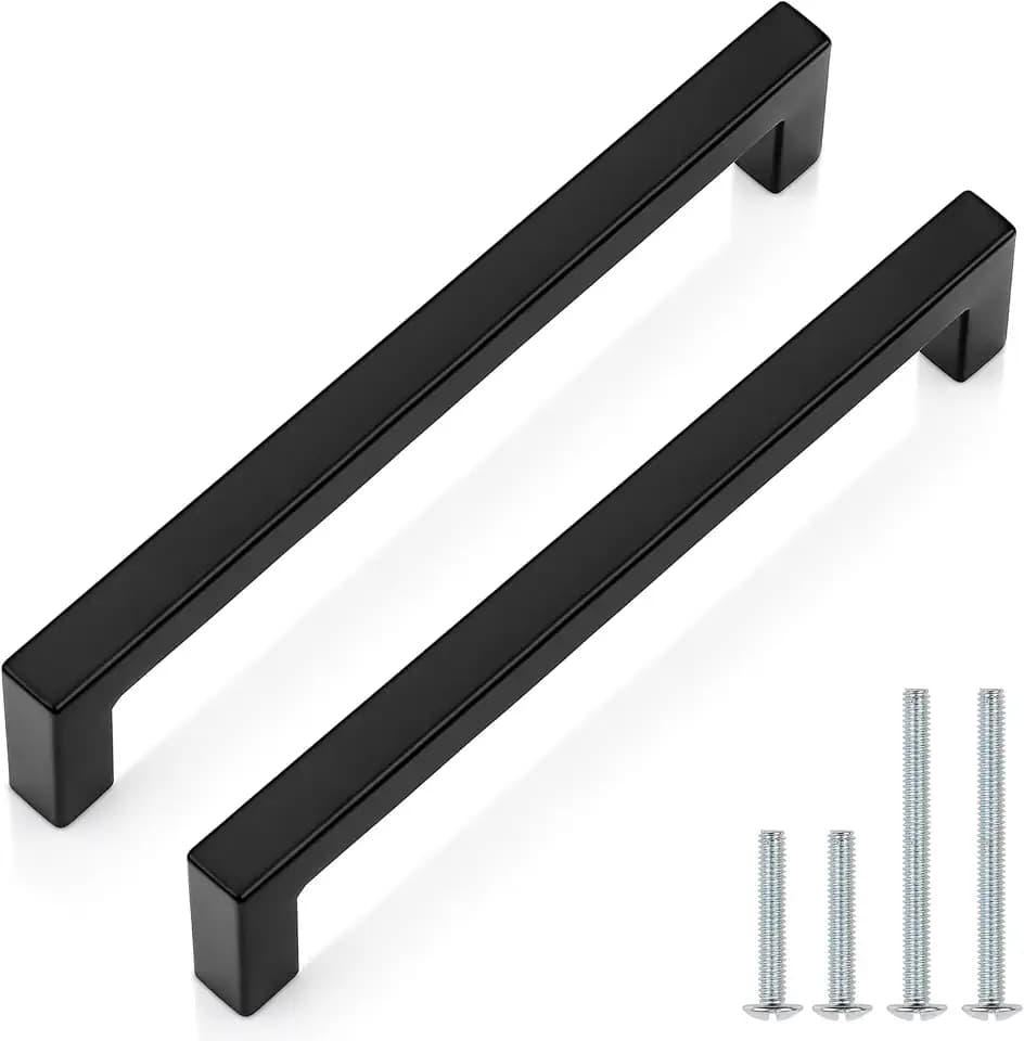 Probrico 20 Pack 6-1/4 Inch (160mm) Hole Center Cabinet Handles Stainless Steel Kitchen Drawer Pulls Square Bar Cabinet Hardware for Kitchen Bathroom Cupboard