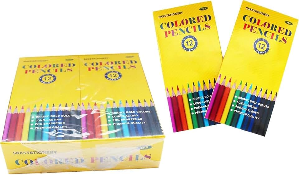 SKKSTATIONERY 144Pcs Colored Pencils, Pre-Sharpened, 12 Colors Bulk Set – Ideal Back to School Supplies for Teachers, Artists, Kids Drawing & Coloring Books