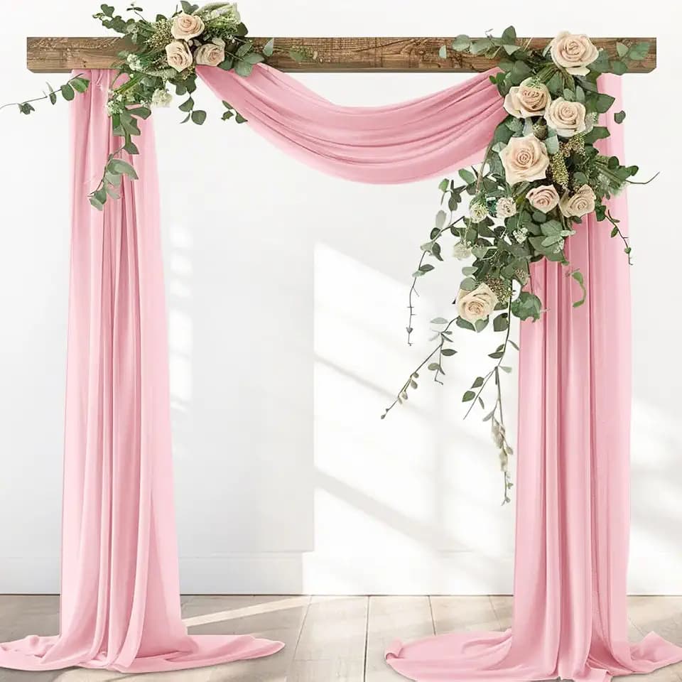 Dusty Rose Wedding Arch Draping Fabric Backdrop 1 Panel, 29"×20Ft