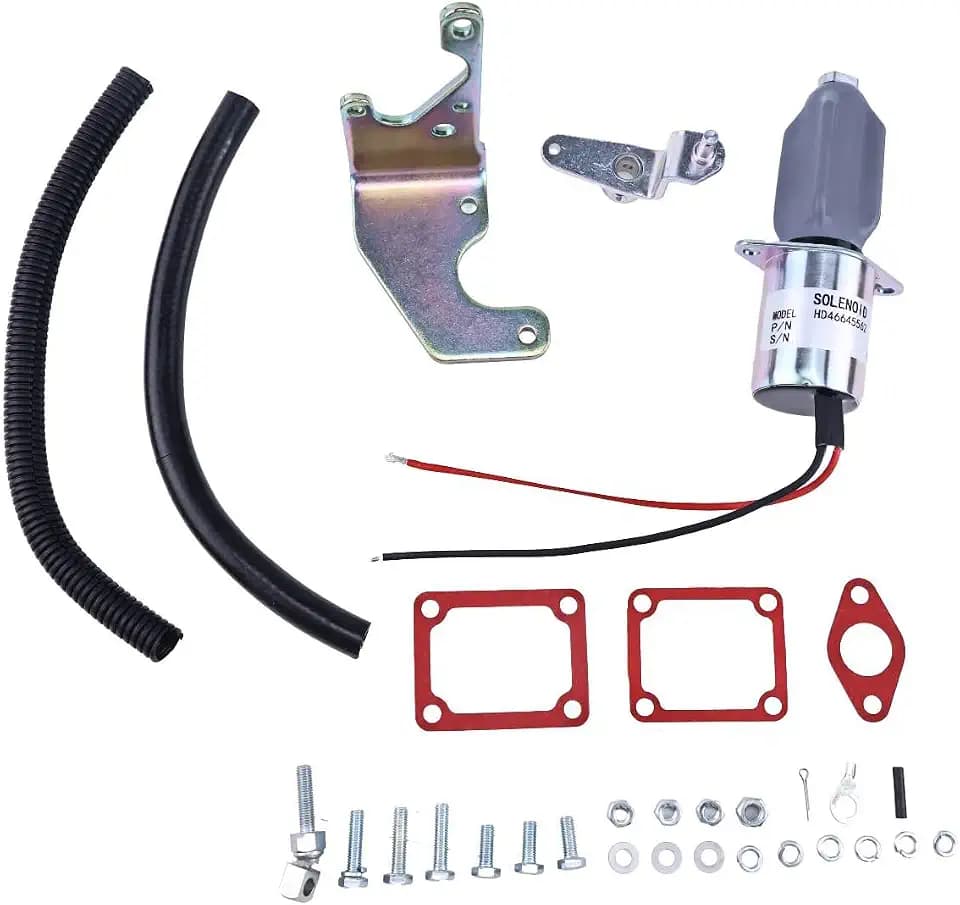 12V 3A Fuel Shut Off Solenoid Kit 129953-77803 129953-77810 1751ES-12A3UC12BIS SA-4260-12 W1751ES Compatible with Kubota Engines Equipments for Woodward