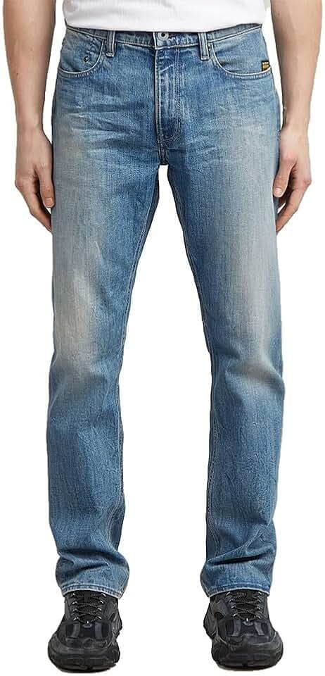 G-STAR Herren Jeans MOSA Straight High Waist - Straight Fit - Blau Grau