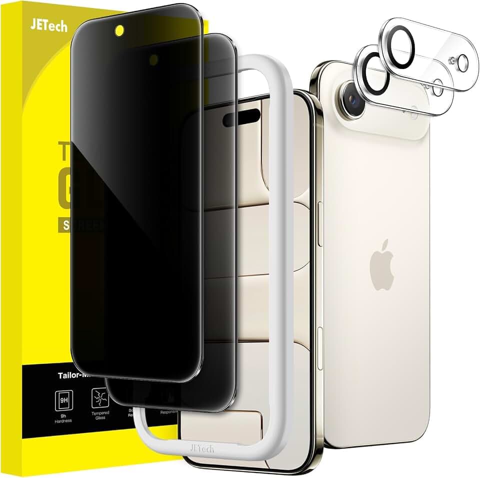 JETech Privacy Screen Protector for iPhone Air, 2+2 Pack