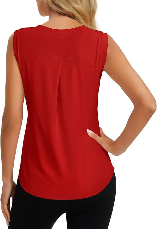 Damen Sport Top Ärmelloses Tennis Fitness Shirt Damen Leichte Yoga Sport Oberteile