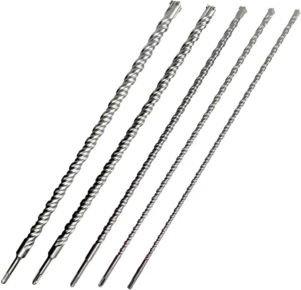 5tlg SDS Plus Bohrer Set - SDS Hammerbohrer für beton, ziegel, zement, stein mit 4 Schneiden - inkl. Größen 10 12 16 22 25 x 600mm - SDS Plus-Schaft passend für Bohrhammer