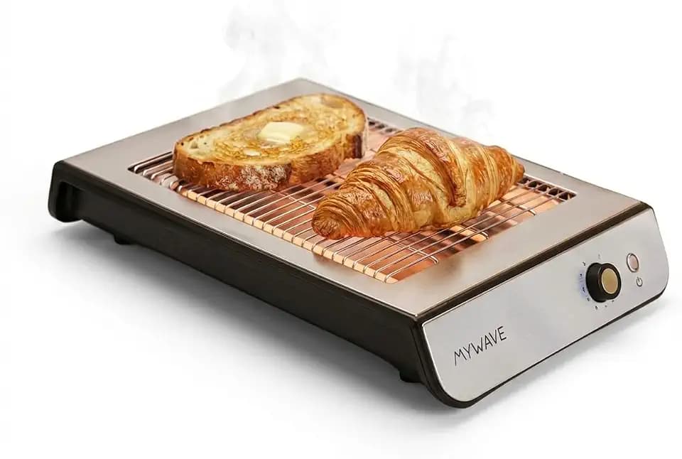 My Wave - Flachtoaster - Für Brot und Backwaren - Flachbett Toaster mit 900W Leistung - Einstellbare Temperatur und 6 Leistungsstufen - Licht- und Signalanzeige