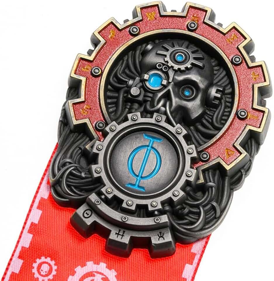 Starforged Seal of Omnissiah Machine God Deus Mechanicus Herren Brosche Badge Rucksack Kleidung Zubehör, Medium, Legierter Stahl, Kein Edelstein