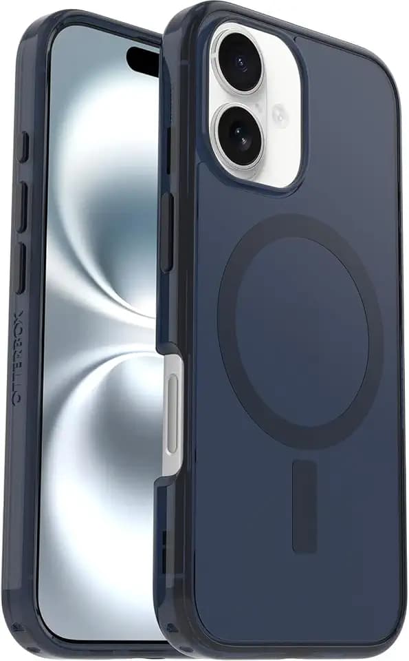 OtterBox iPhone 16 (Only) - Symmetry Clear Series+ Case - Baby Blue Jeans (Blue) - Snaps to MagSafe - Ultra-Sleek - Raised Edges Protect Camera & Screen - Non-Retail Packaging