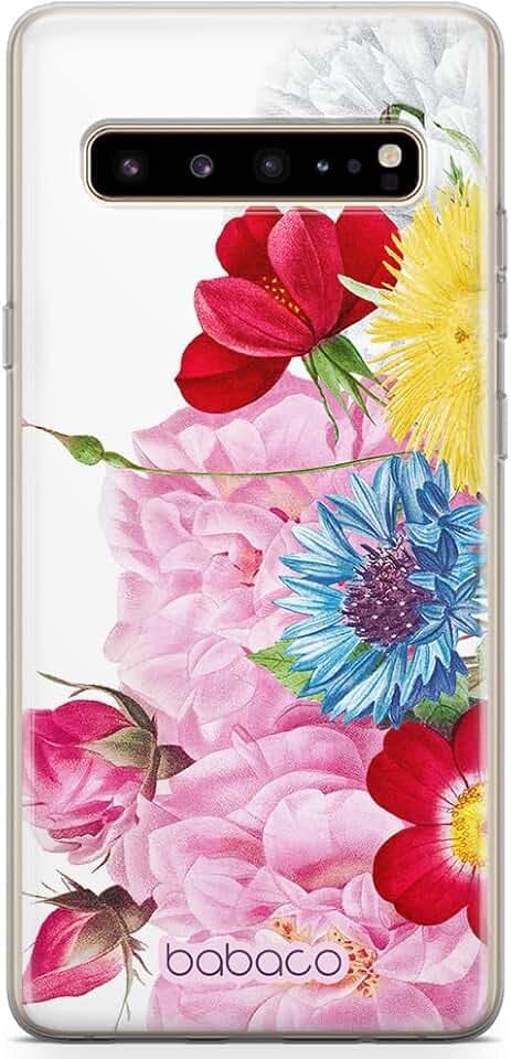 Babaco ERT Group Handyhülle für Samsung S10 5G Original und offiziell Lizenziertes Muster Flowers 056 optimal an die Form des Handy angepasst, hülle aus TPU