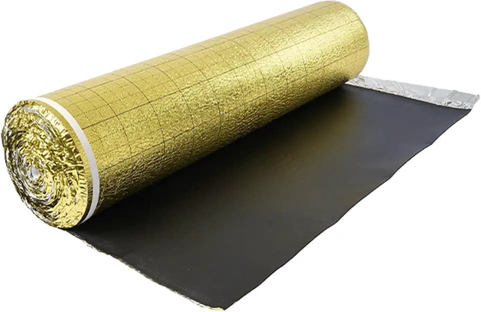 VEVOR Floor Underlayment 200 sq. ft/Roll, 3-in-1 3 mm Thick Flooring Padding with Tape & Vapor Barrier, Heavy Duty EPE Foam with Gold PE, Soundproofing and Noise Reduction, for Laminate Wood Floors