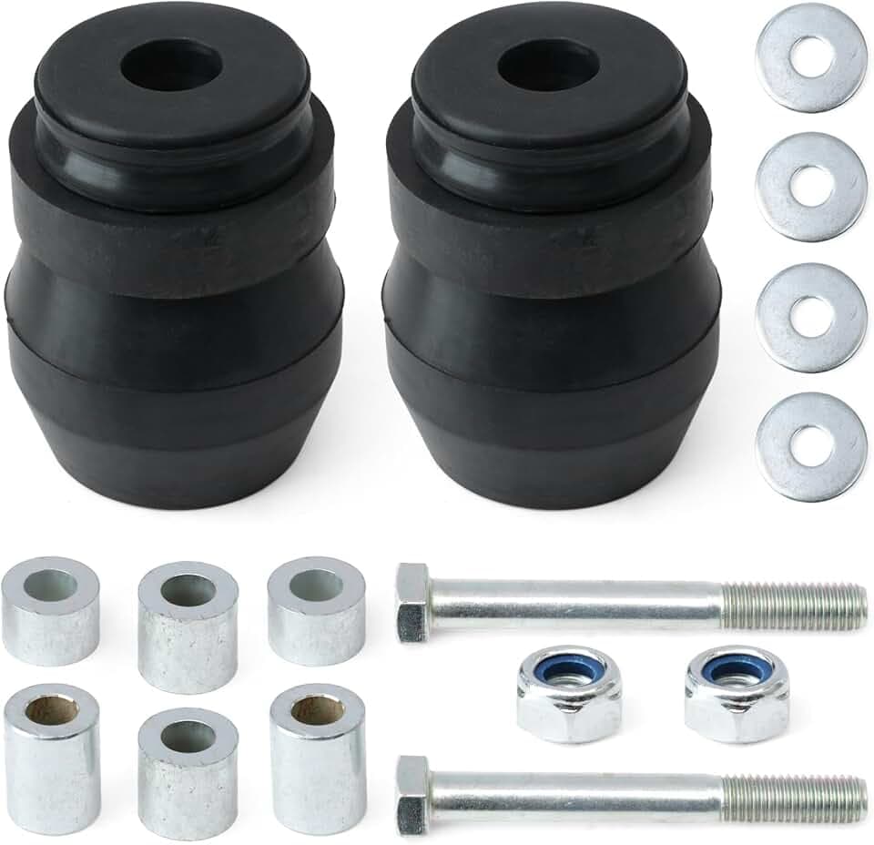2Pcs GMRTT35D Rear Suspension Rubber Helper Springs Compatible with Chevy Silverado Replacement for GMC Sierra 2500HD 3500HD 2WD/4WD 2011-2026 Rear Bump Stops