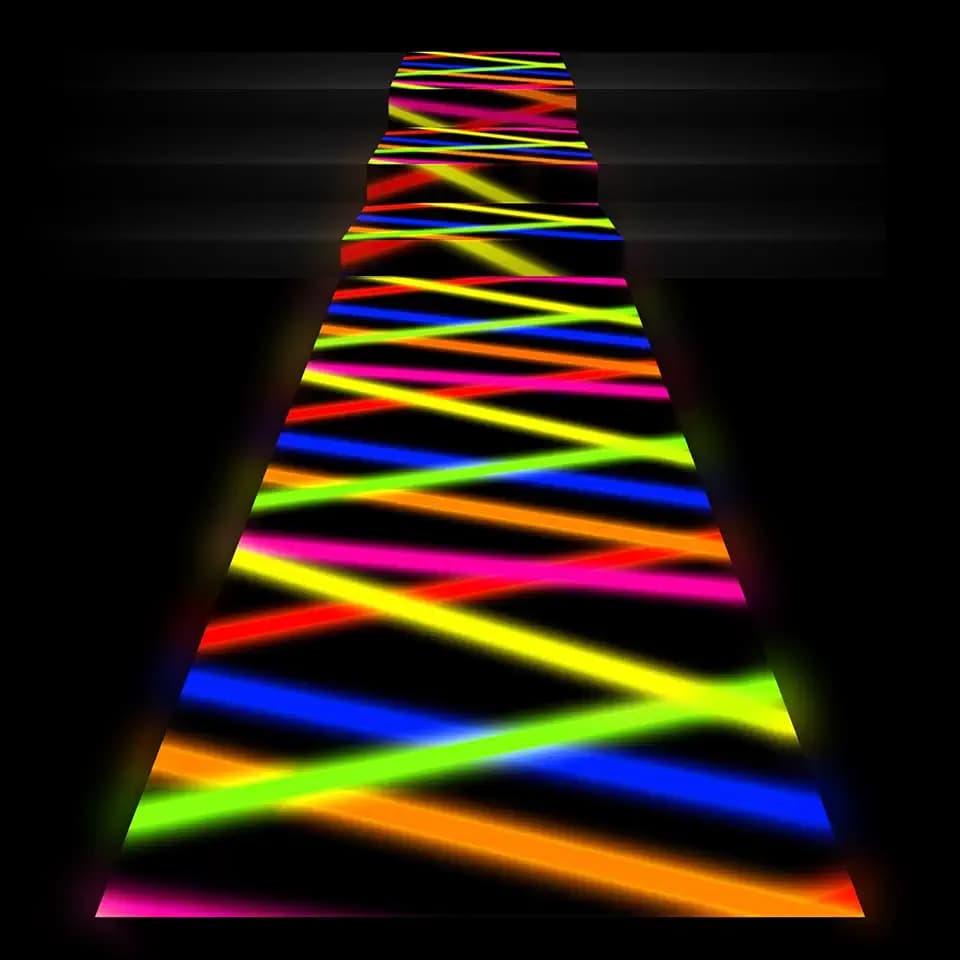 Haull 118 x 39 Inch Glow in The Dark Runner Neon Dance Floor, Glow Stick