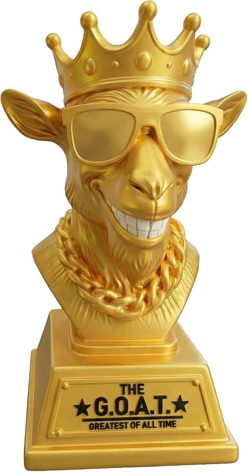 The Goat Trophy Award,G.O.A.T Greatest of All Time Funny Trophies for Adults,Large Goat Decor Awards and Trophies Office Desk,Fantasy Football Trophy,Gag Retirement Gifts,Employee Appreciation Gifts