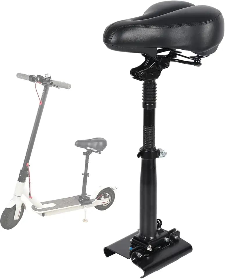 Elektrscooter Sitz für 13cm-19cm Geschwungenen Rändern Fußbretter, Universal Scootersitz Mit 40-58cm Höhenverstellung, Faltbarer Rollersitz, Elektroroller Sitzsattel Sitz Ersatzzubehör