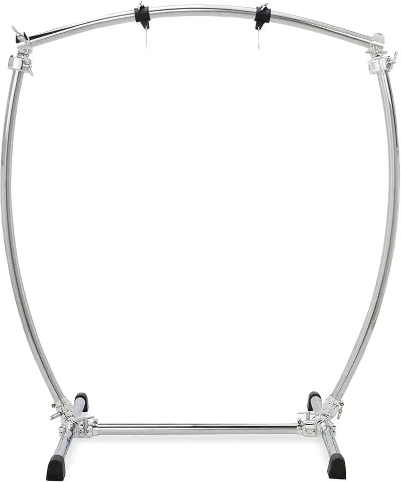 Gibraltar Large Curved Bar Gong Stand with Chrome Clamps, Heavy-Duty Rack System for Gongs Up to 40 Inches, with Elegant Curved Design & Memory Locks for Precise Positioning (GCSCG-L)