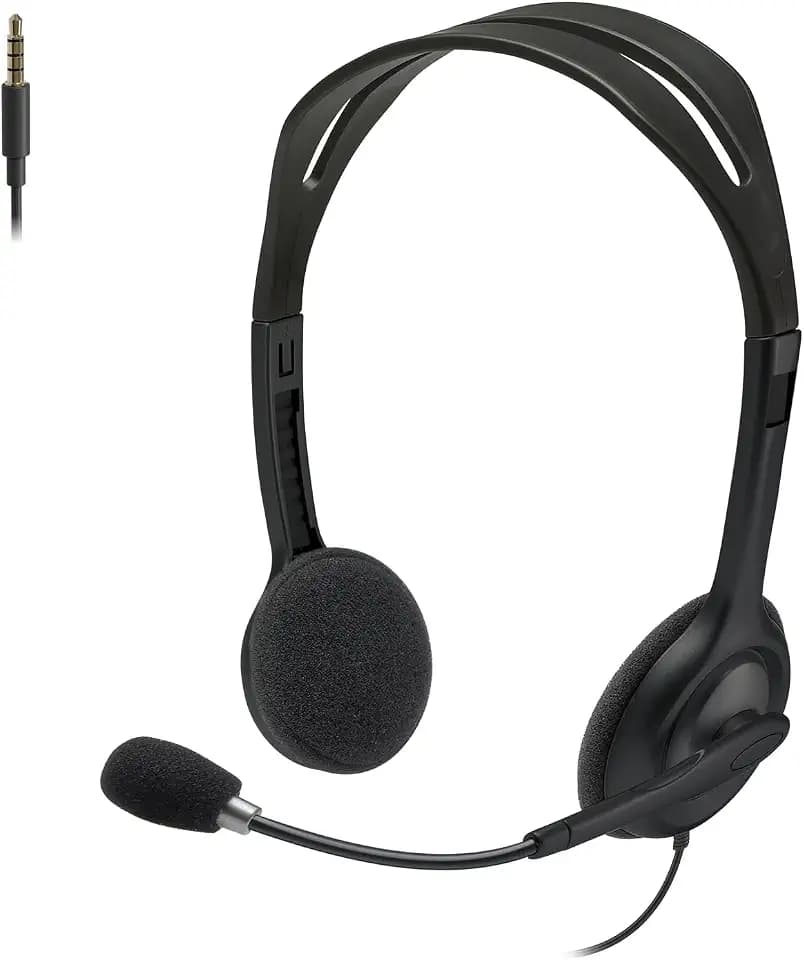 Logitech H111 Stereo Headset with 3.5 mm Audio Jack - Black