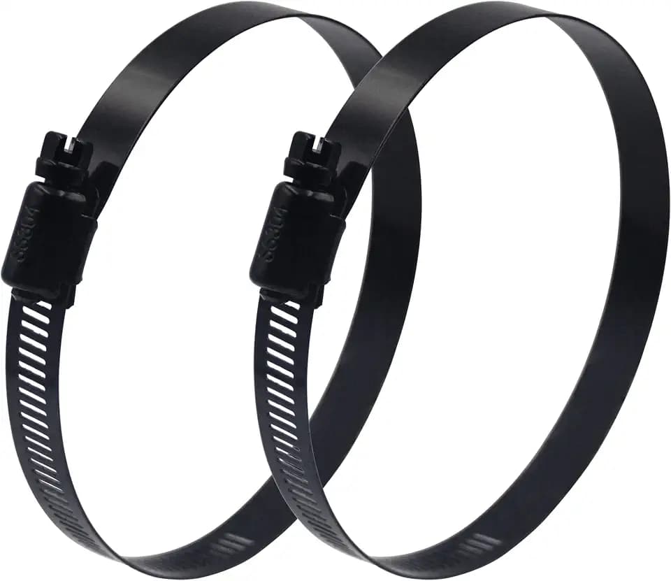 2pcs 6 Zoll schwarz Schlauchklemme Edelstahl Schneckengetriebe Schlauchklemme einstellbar 130-152mm Rohrschellen für Rohr, Sanitär und Rohr (schwarz)