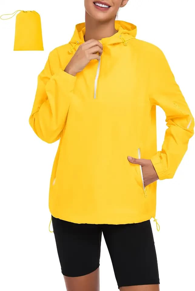 Zando Packable Womens Rain Jacket with Hood Lightweight Pullover Raincoat