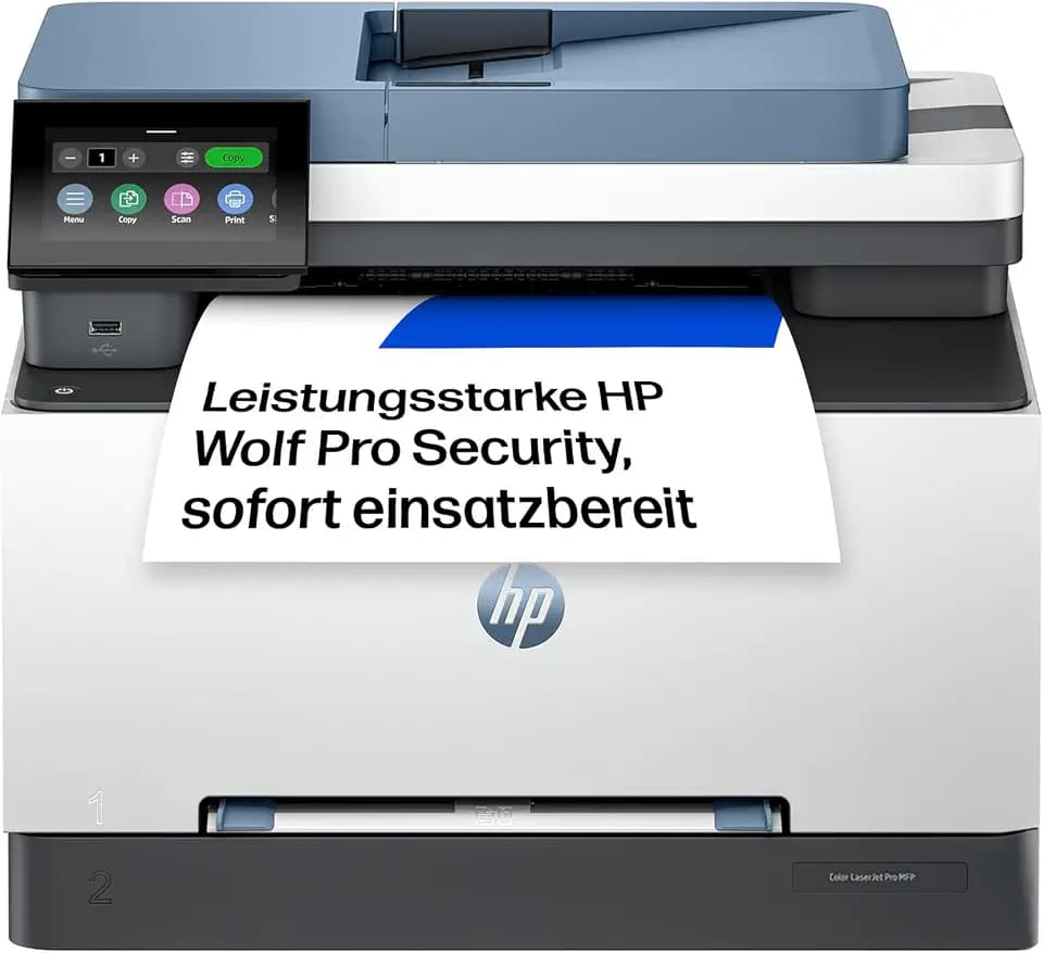 HP Color LaserJet Pro MFP 3302fdwg Multifunktions-Farblaserdrucker, Fax, Automatischer beidseitiger Druck, Touchscreen, Wi-Fi, Ethernet, USB, Wolf Pro Security