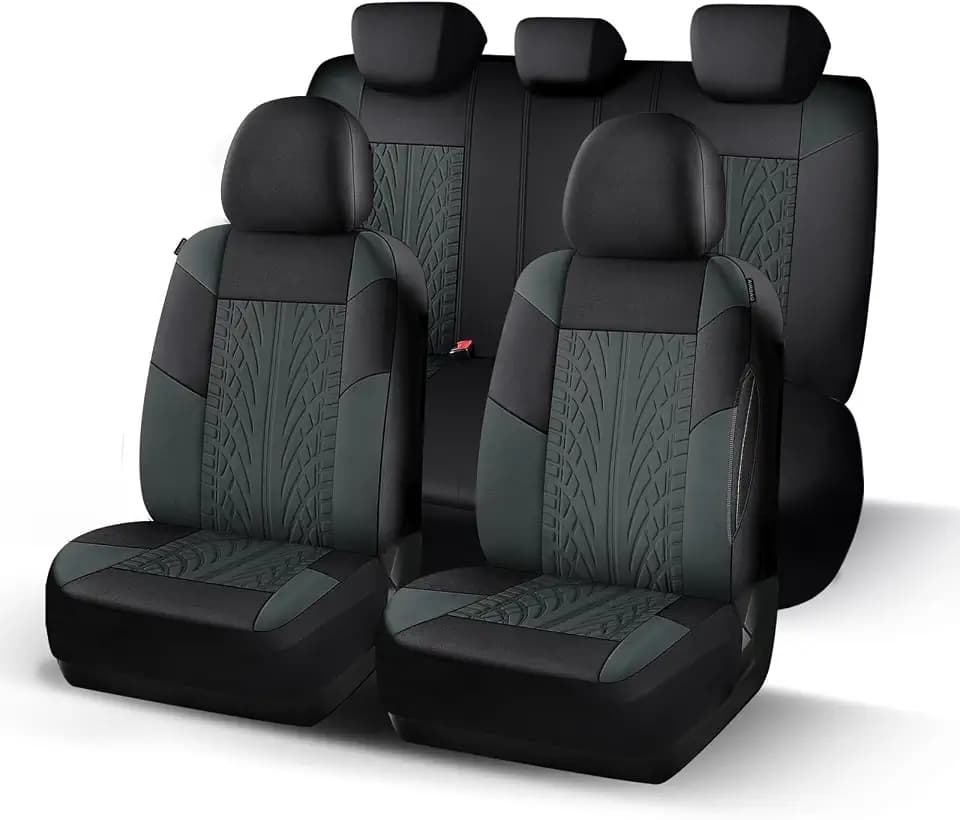 HChengkikz Car Seat Cover, Cloth and Washable (Black + Darkgray)
