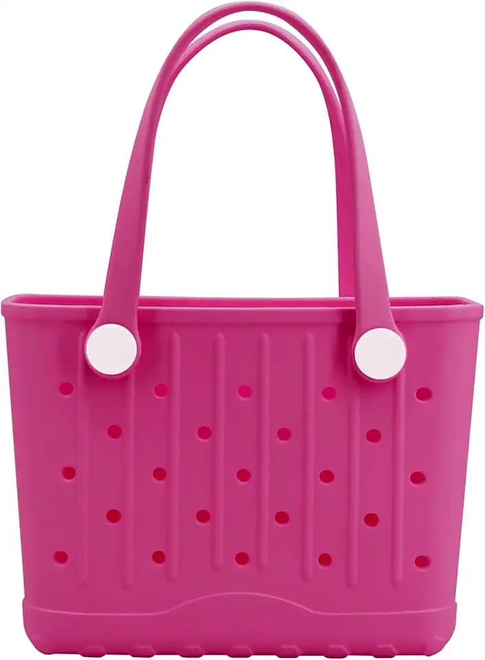Rubber Tote Bag Small Beach Bag Waterproof Travel Bags Washable Tote Portable Handbag for Sports Beach Outdoor