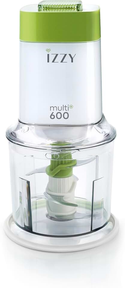 Benrubi IZZY Multi+ 600, der 6 Klingen Zerkleinerer, elektrischer Multizerkleinerer, Zwiebelschneider, Gemüseschneider, 600W, 600 ml Fassungsvermögen