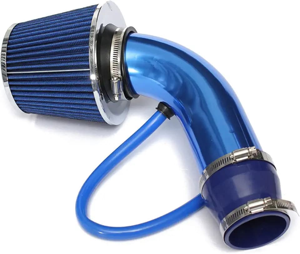 3 Inch Universal Cold Air Intake Kit, Aluminum Induction Flow Hose Pipe Kit with Air Filter (Blue)