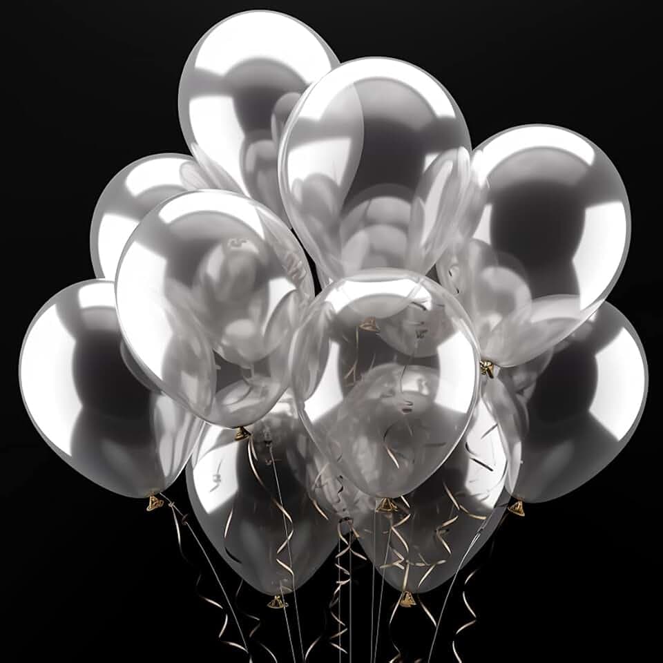 60 Stück Luftballons Transparente, Transparente Latex Ballons, Durchsichtige Helium Ballon, 12 Zoll Partyballon Dekorationen für Geburtstag Babyparty Hochzeit Valentinstag Graduierung Kommunion
