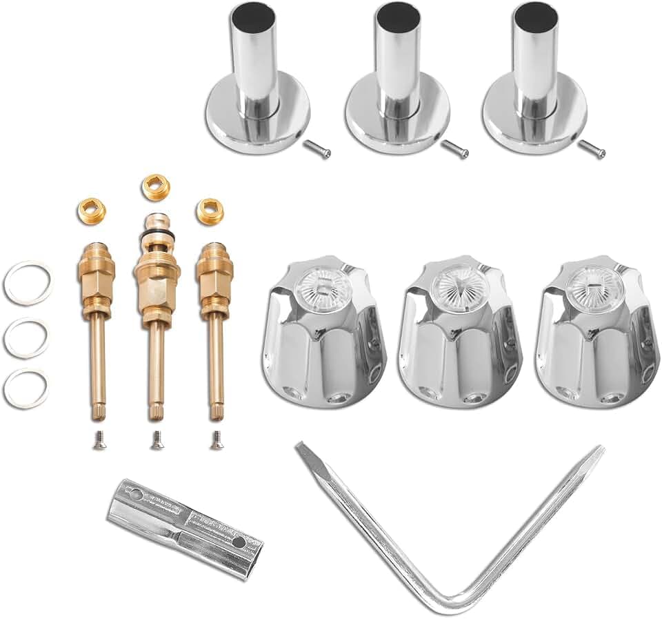 SENTO Bathtub and Shower 3 Handle Tub Trim Set For Gerber Faucets Bathtub Shower, Easy Installation, Heavy Duty Metal, Polished Chrome