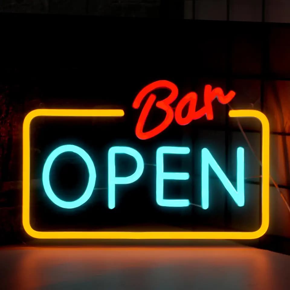 Bar Open Neon Sign for Business Light up Open Signs for Wall Decor