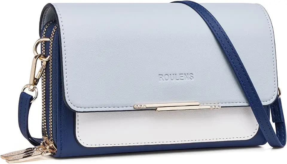 Roulens Small Crossbody Bag for Women,Cell Phone Purse Women's Shoulder Handbags Wallet Purse with Credit Card Slots
