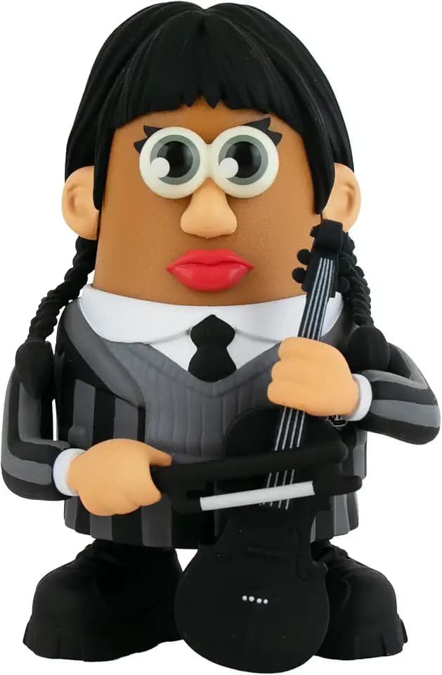Poptaters Wednesday - The Addams Family - Wednesday Addams - Includes 16 Removable, Interchangeable Facial and Body Parts Including one Surprise Potato Head Original Piece!
