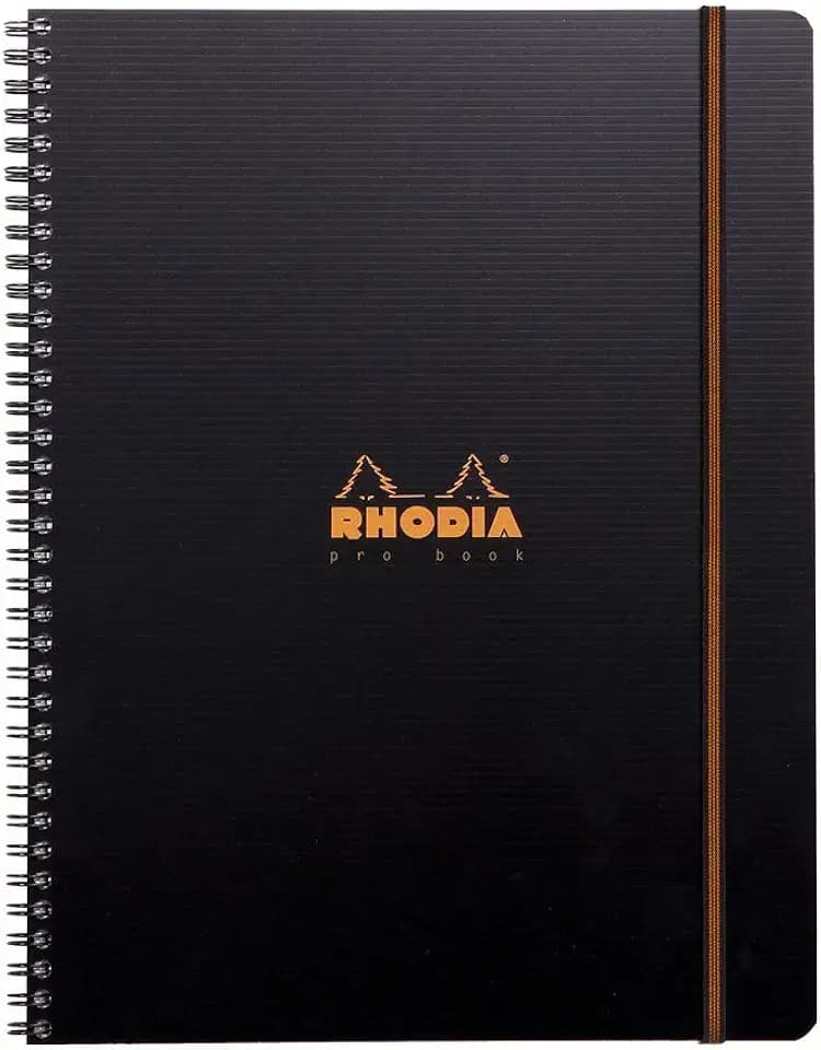 Rhodia 119931C Pro Book Notizbuch A4 80 Blatt liniert mit Rand Schwarz