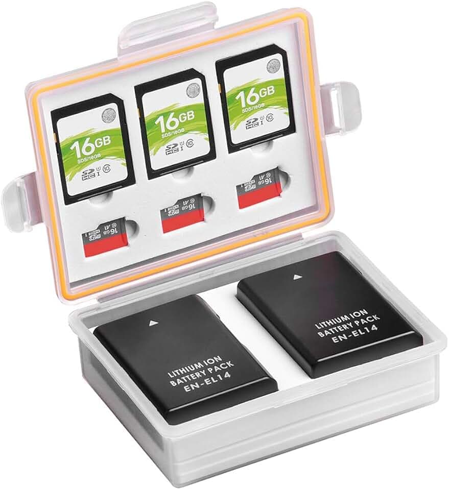 Tectra 2 Pack EN-EL14 EN-EL14a Battery with Case Replacement for Nikon D3100 D3200 D3300 D3400 D5100 D5200 D5300 D5500 D5600 DF Coolpix P7000 P7100 P7700 P7800 Camera