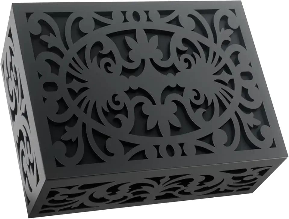 Modern black Wooden Doorbell Chime Cover Box – Noise-Reducing, – Decorative Black Wall-Mounted Cover for Chimes | wooden doorbell cover box only (large seize (9.84” x 7.87” x 3.15”))