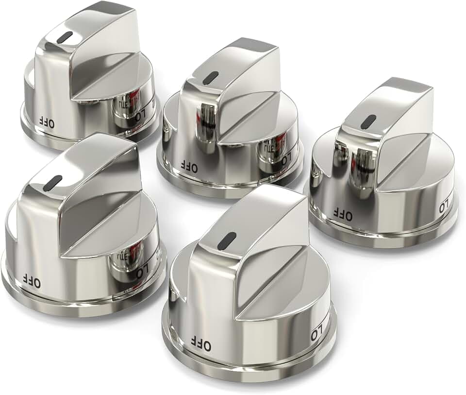 5PCS EBZ37189609 Oven Range Knob Replacement Compatible with LG LRG30355ST LRG30357ST LRG30855ST, Replaces AP4450343 1463914 AH3534128