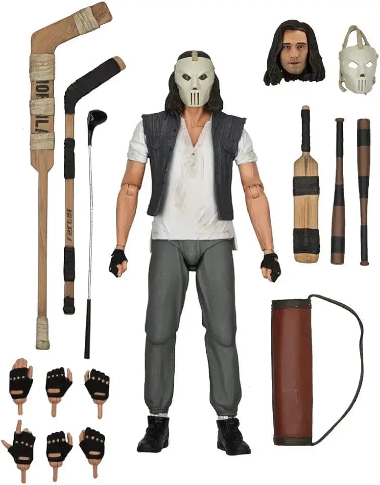 NECA Teenage Mutant Ninja Turtles Ultimate Casey Jones 7" Scale grau/weiß, Bedruckt, 100% Kunststoff, Geschenkverpackung.