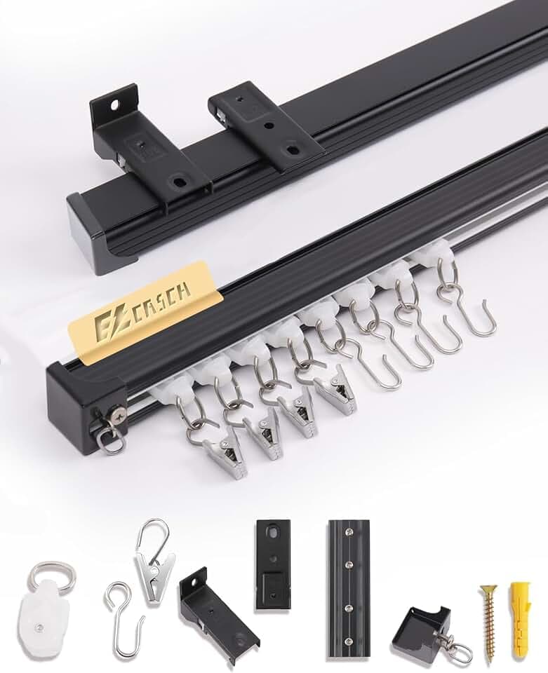 2.5m Aluminium Vorhangschiene 1 läufig Gardinenschiene(Schiene x 3)