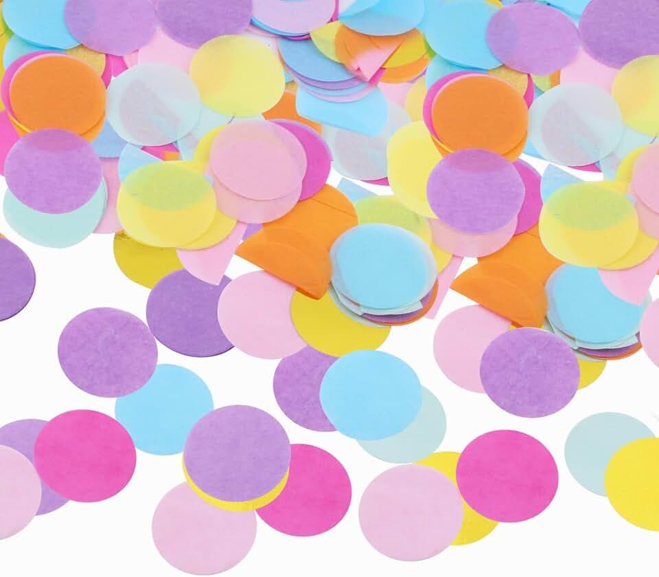 10000 Stück runde bunte konfetti, biologisch abbaubare Tischdekoration für Hochzeiten konfetti bunt 丨 Geeignet für Valentinstag, Hochzeiten, Geburtstagsfeiern und andere Dekorationen (100g)