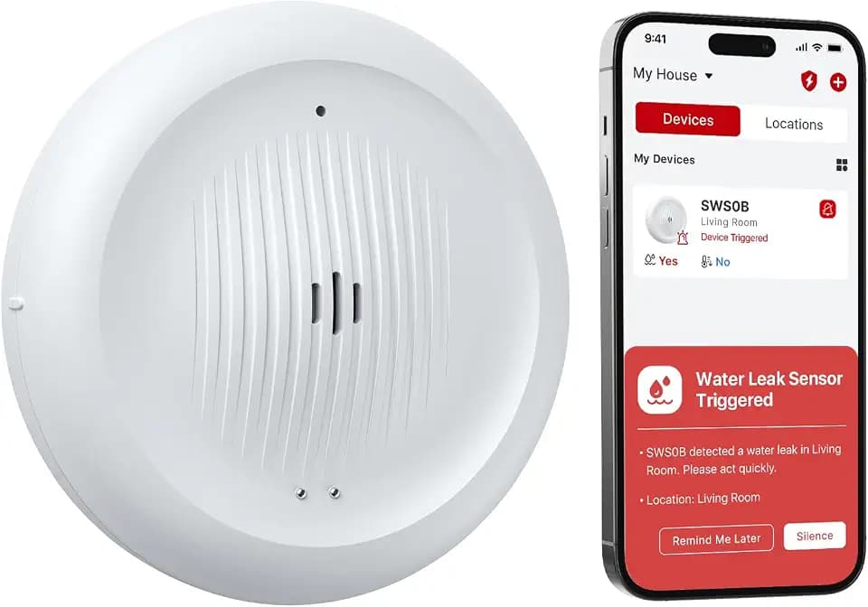 X-Sense 2-in-1 Wi-Fi Water Leak Detector & Freeze Detector, No Hub