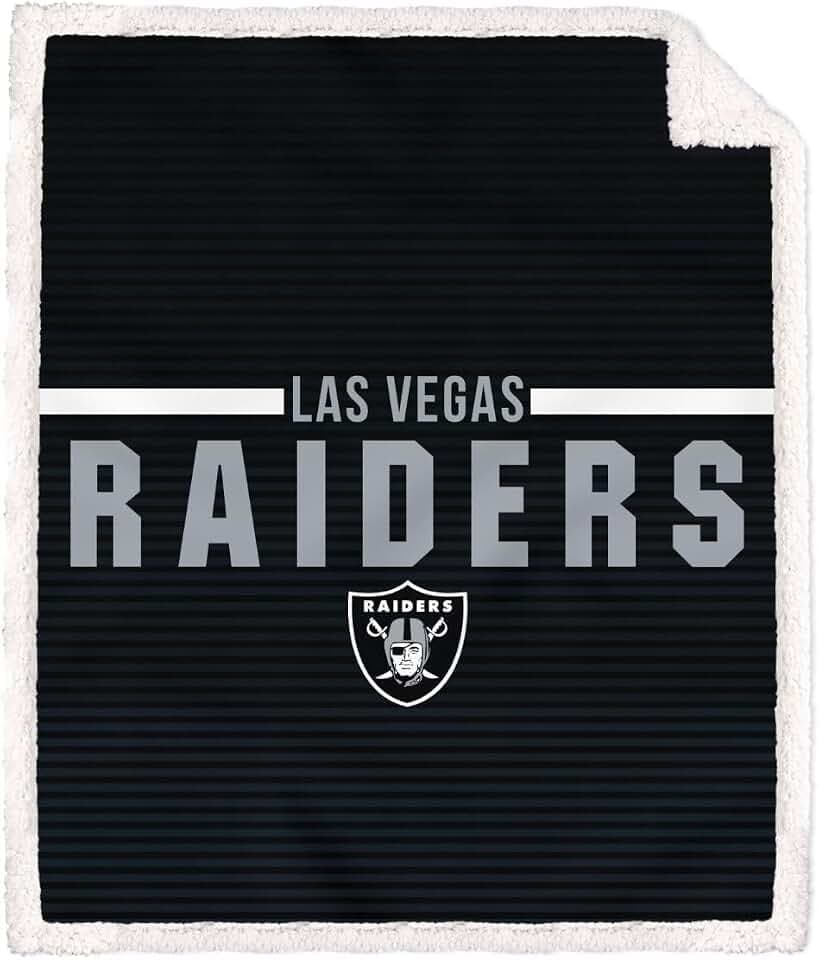 Las Vegas Raiders Logo Letter Poly Spandex Blanket with Sherpa
