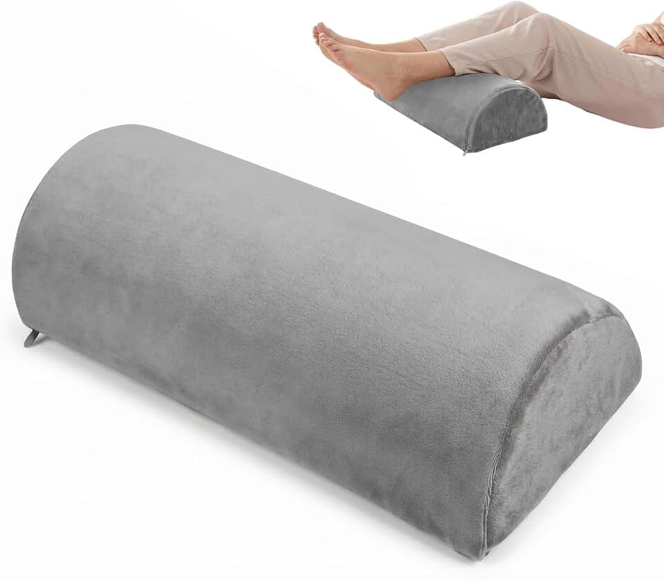 Lagerungskissen für Knie und Beine - Halbzylinder Kissen aus Memory Foam, 42×18×10CM Knierolle für Seitenschläfer und Rückenlage, Lagerungsrolle für Nacken Beine, Knie und Taille, Ideal für Nachtruhe