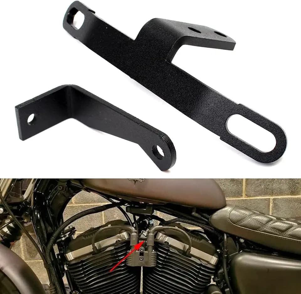Black Coil Relocation and Ignition Key Bracket Kits Fit for Harley Sportster 883 1200 2007-2021
