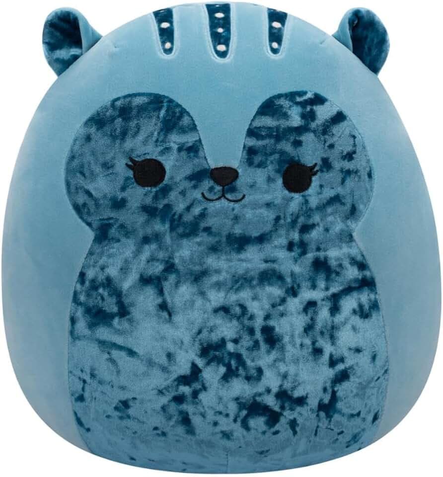 Squishmallows Original 14in Brunhilda The Blue Tonal Squirrel with Velvet Accents – Official Jazwares Plush (Large)