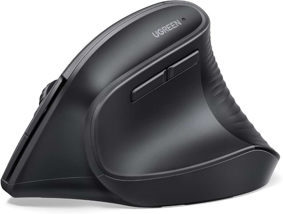 UGREEN Ergonomic Wireless Mouse, Bluetooth & 2.4G Wireless, Quiet Clicks